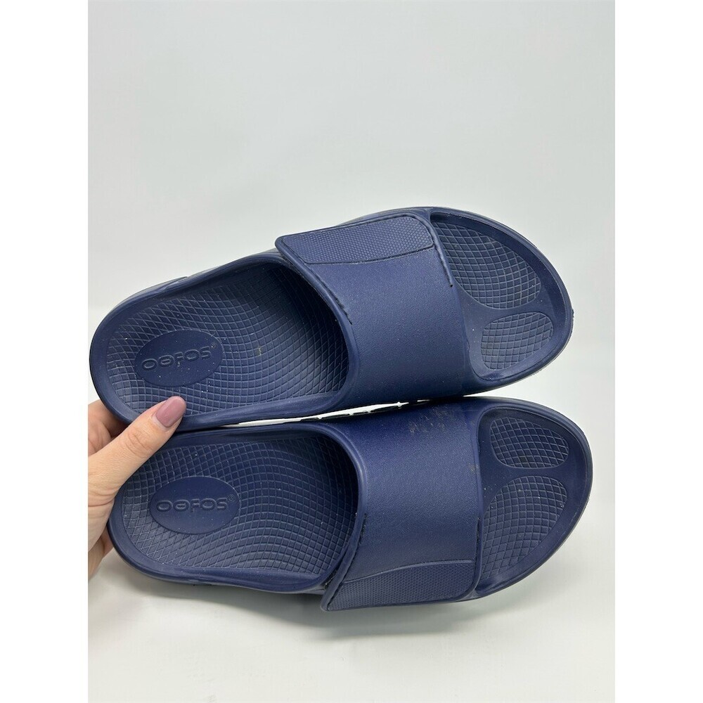 OOFOS OOahh Sport Flex Recovery Slide Sandals Unisex Navy Blue Size 41 - Picture 11 of 12